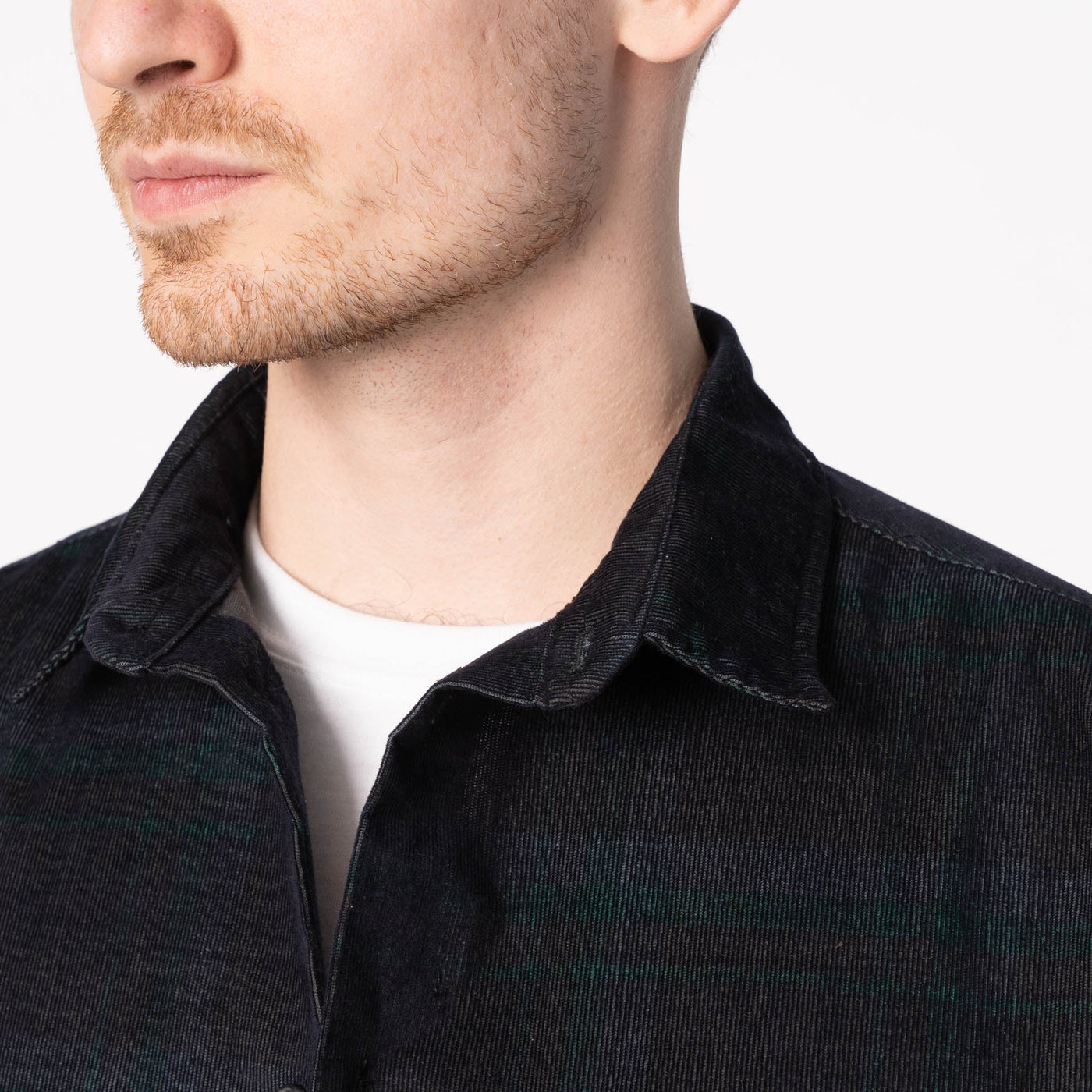 True Shirt in Navy Green Corduroy