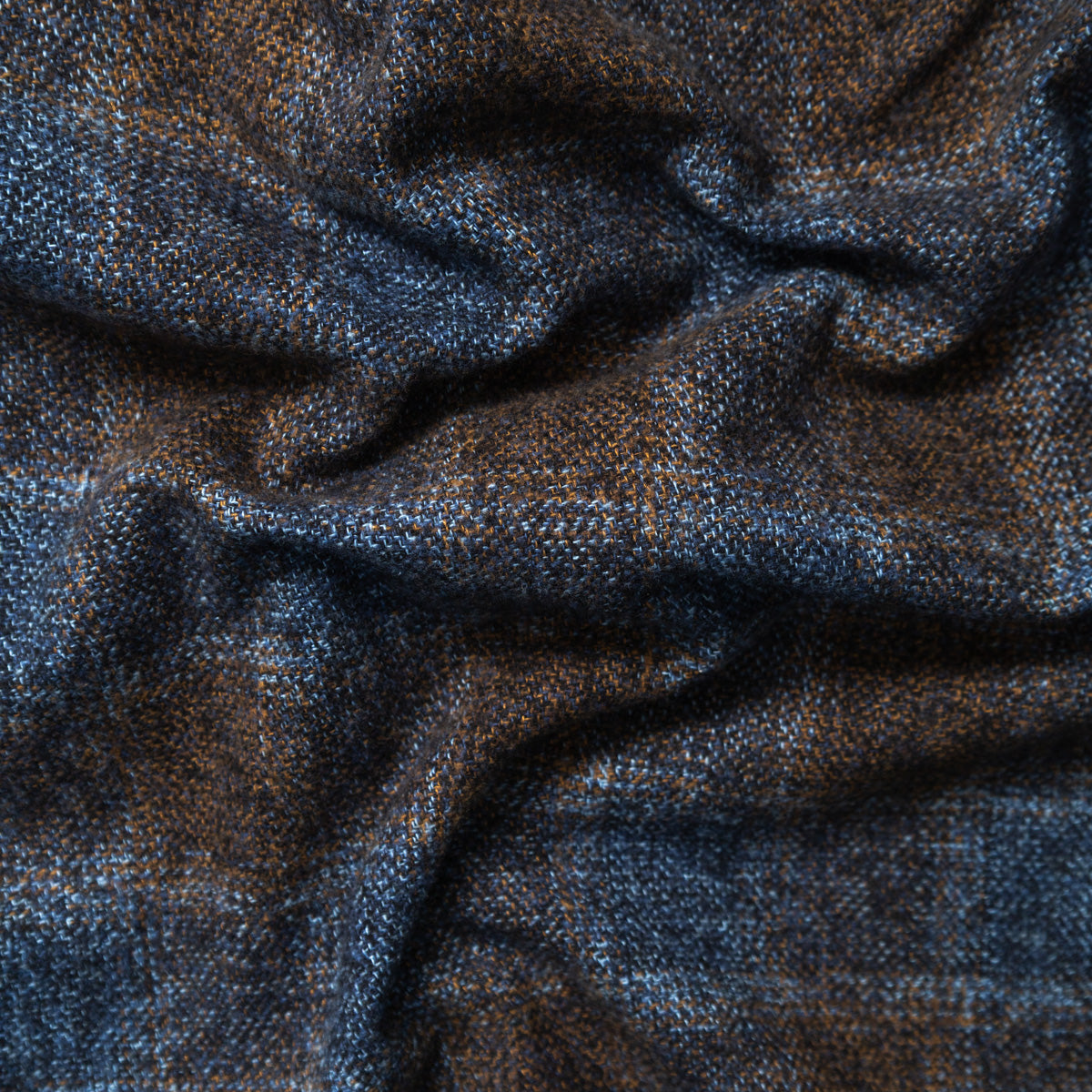 Brown Cotton Tweed Check