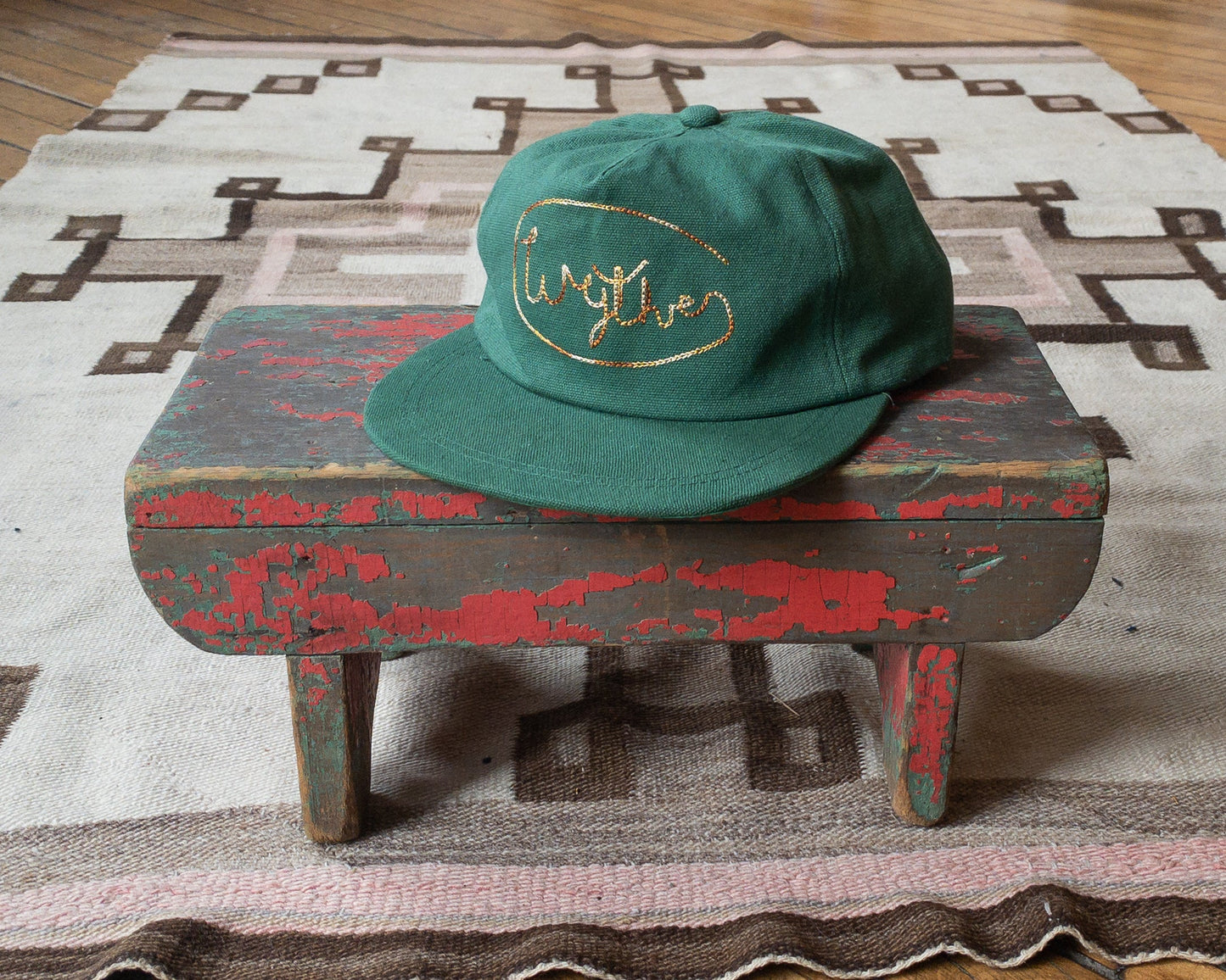 Chainstitched Canvas Ranch Hat in Green/Ombre