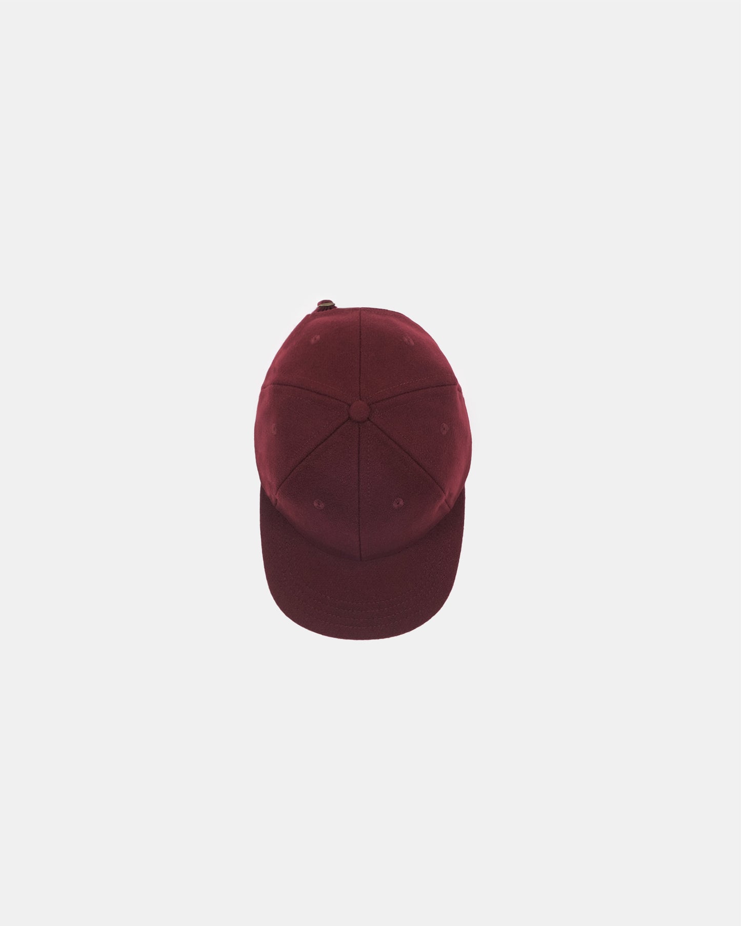 Baseball Hat in Burgundy Melton Wool