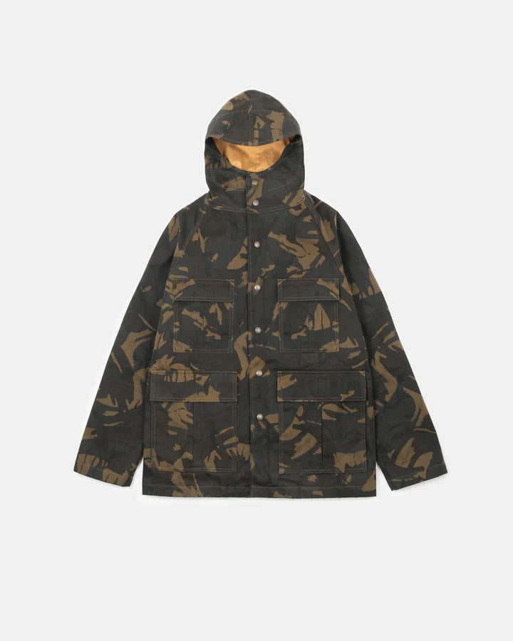 Heavy Duty Raincoat in Darkwood Camo Dry Wax Cotton