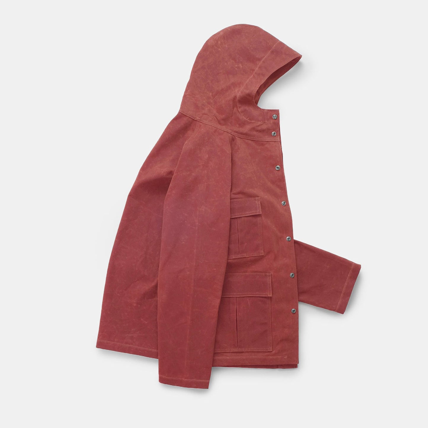 Heavy Duty Raincoat in Nautical Red Waxed Canvas