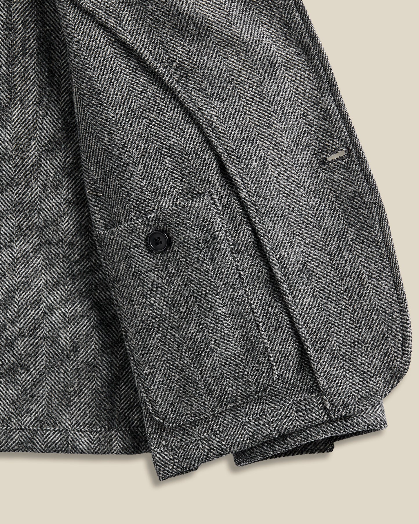 Labura Jacket in Grey Herringbone Wool