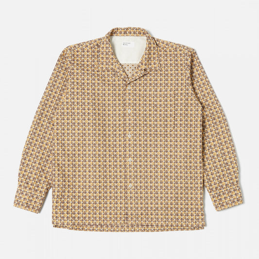 Long Sleeve Camp Shirt in Taupe Carlos