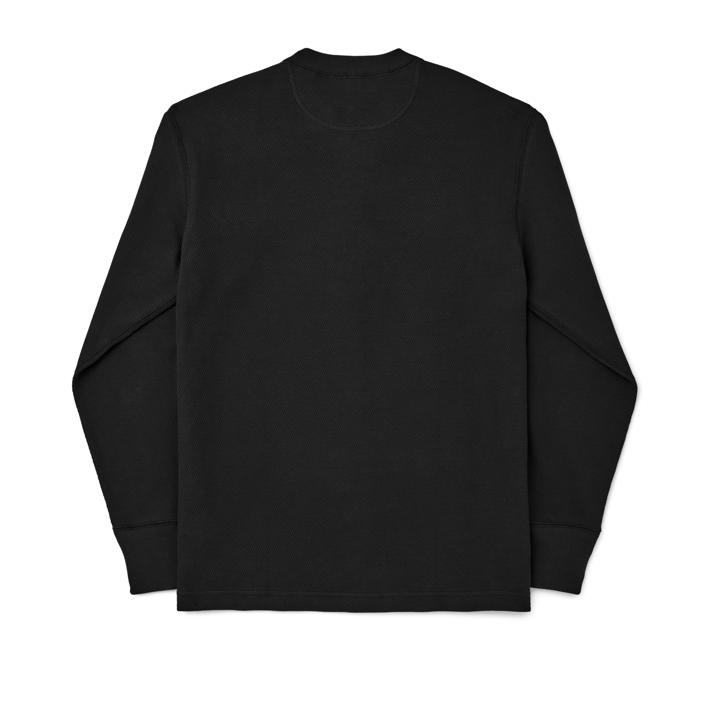 Waffle Knit Henley in Faded Black
