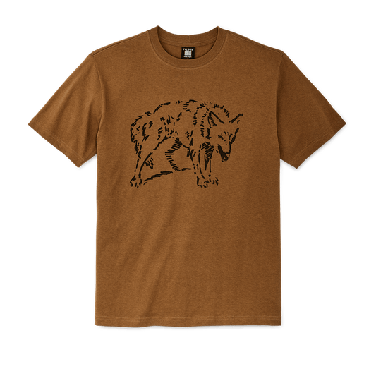Pioneer Graphic Tee in Whiskey Wolf