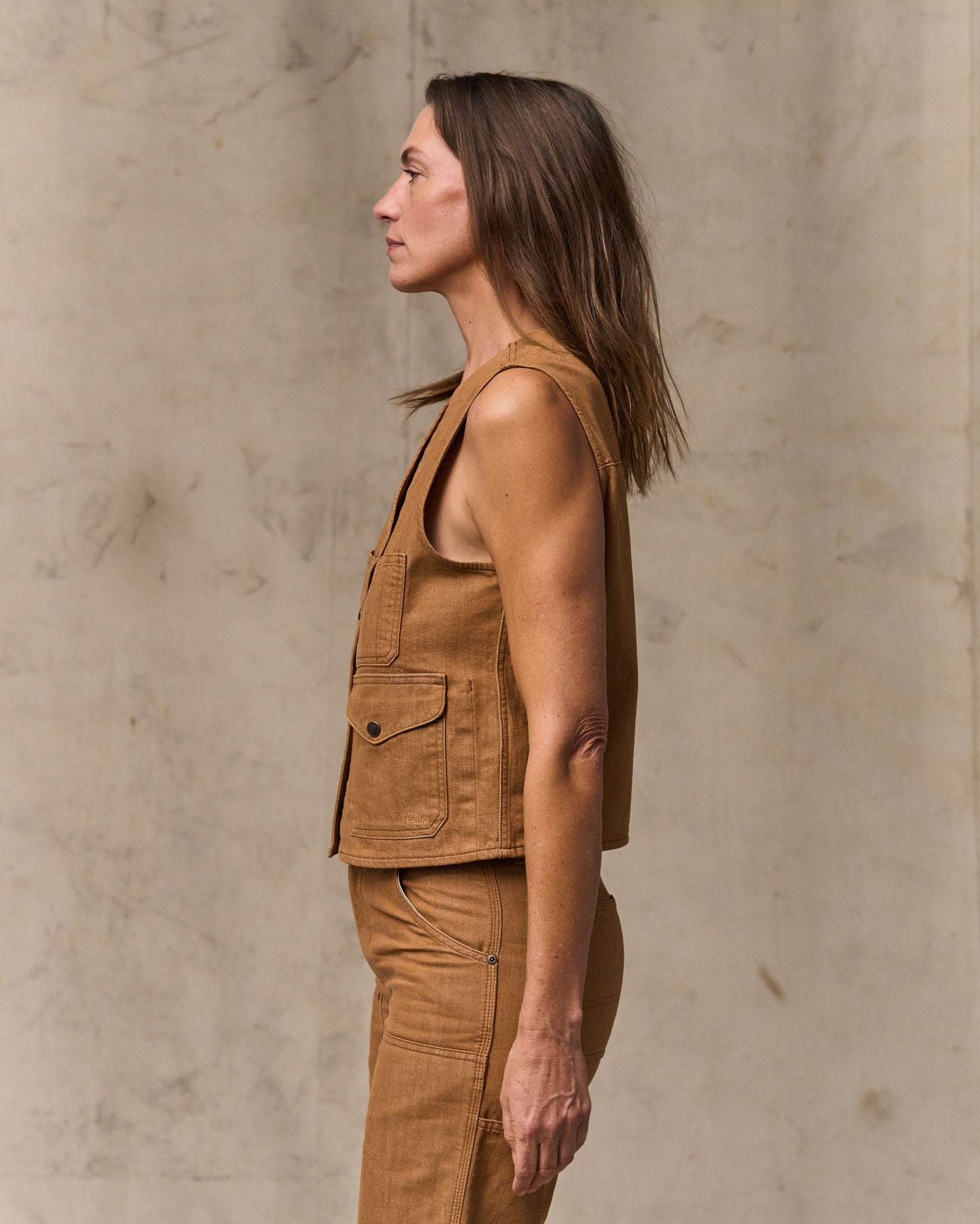 Archive Cruiser Vest in Harvest Tan