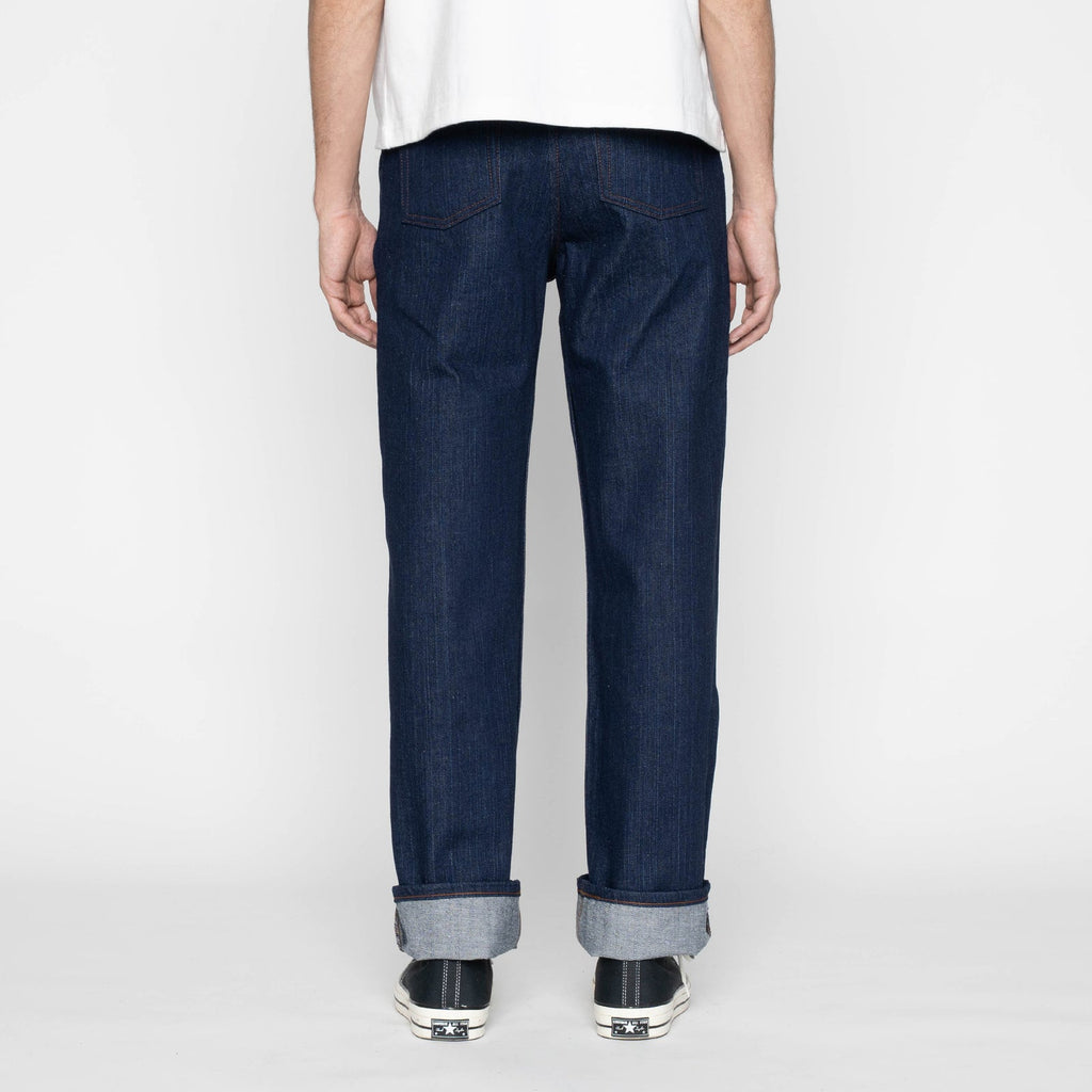 Pleated Trouser in Vertical Slub Denim