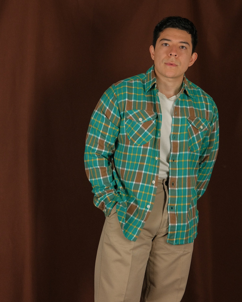 Washed Flannel Workshirt in Riverbend