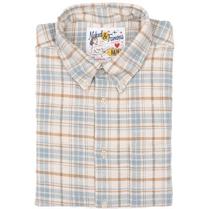 Easy Shirt in Pale Blue Big Slub Check Flannel