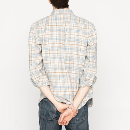 Easy Shirt in Pale Blue Big Slub Check Flannel