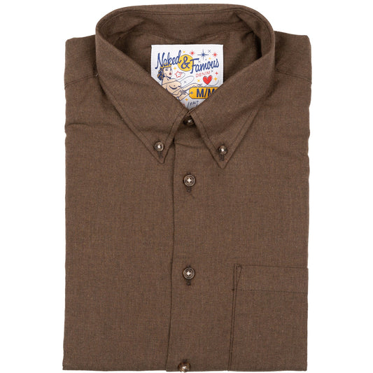 Easy Shirt in Soft Melange Brown Twill