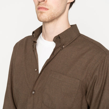 Easy Shirt in Soft Melange Brown Twill