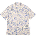 Aloha Shirt in Blue Linen Cats