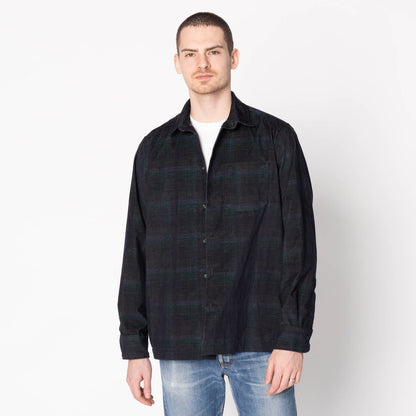 True Shirt in Navy Green Corduroy
