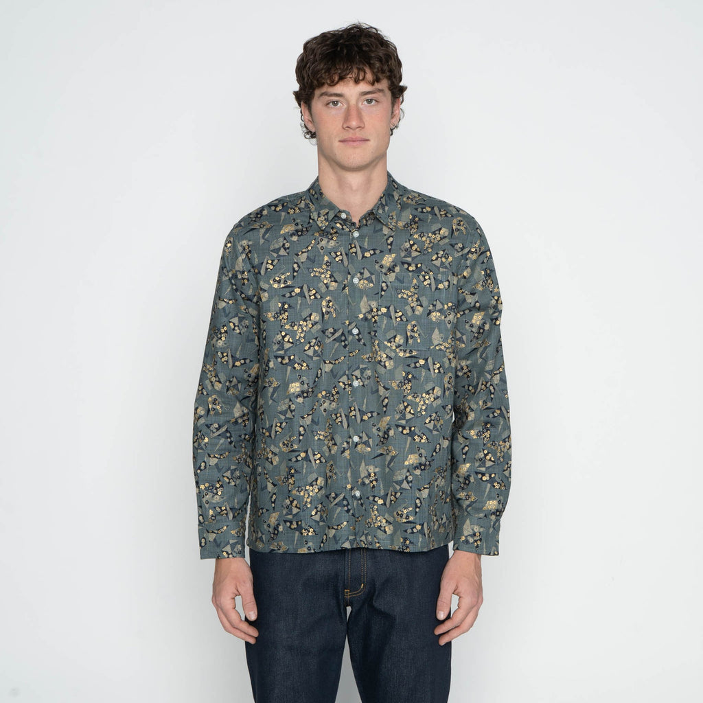 True Shirt in Blue Origami Poplin