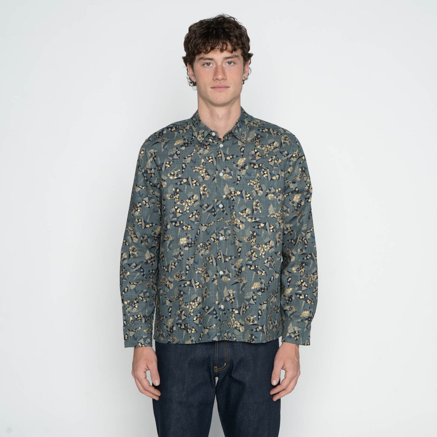 True Shirt in Blue Origami Poplin