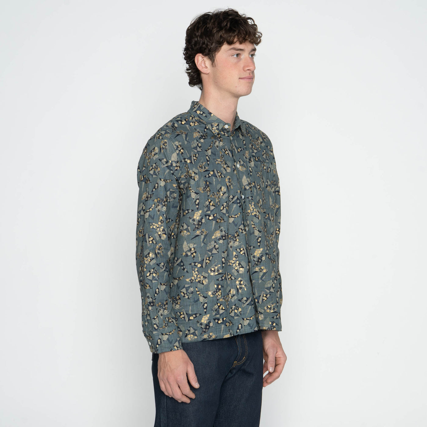 True Shirt in Blue Origami Poplin