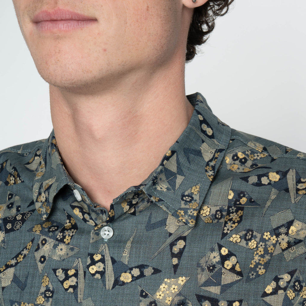 True Shirt in Blue Origami Poplin