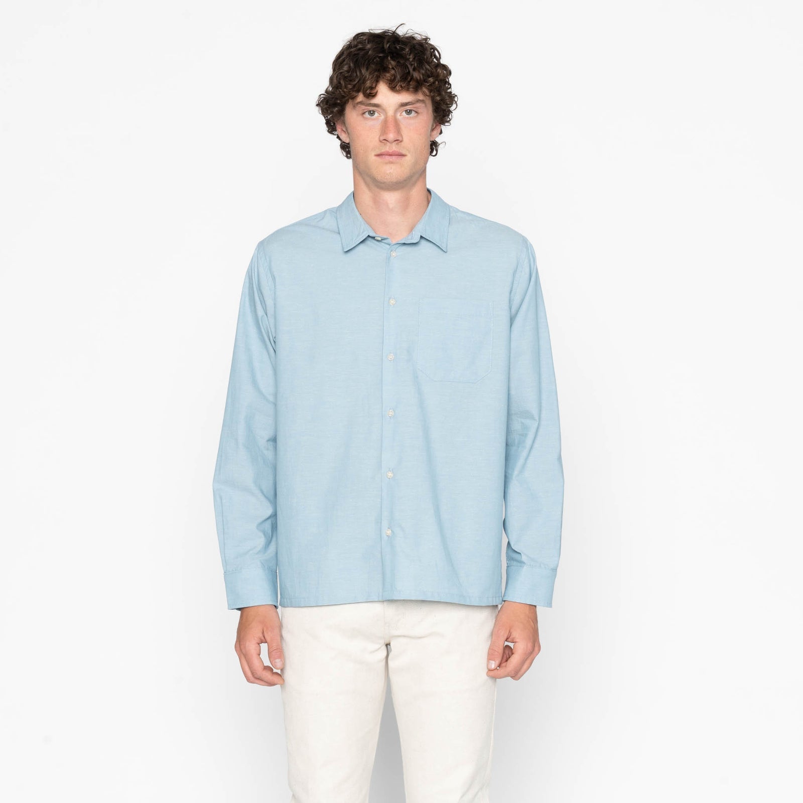 True Shirt in Pale Blue Selvedge Chambray