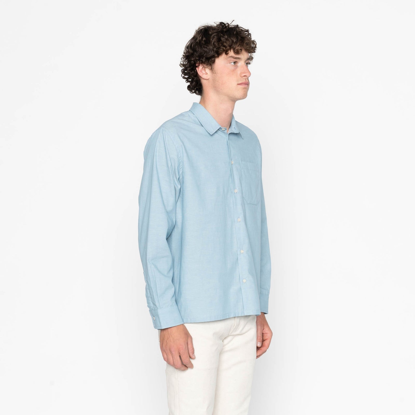 True Shirt in Pale Blue Selvedge Chambray