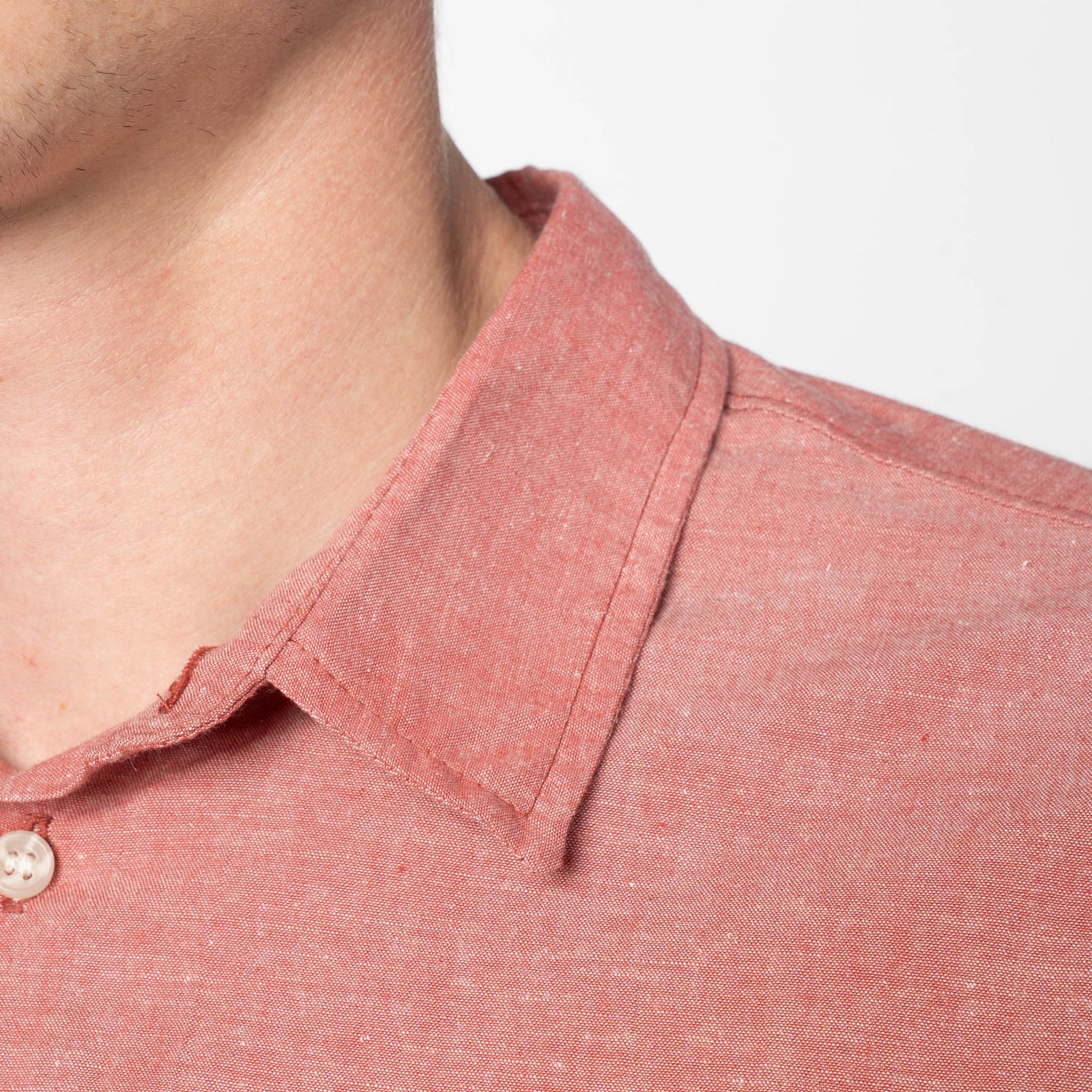 True Shirt in Red Selvedge Chambray