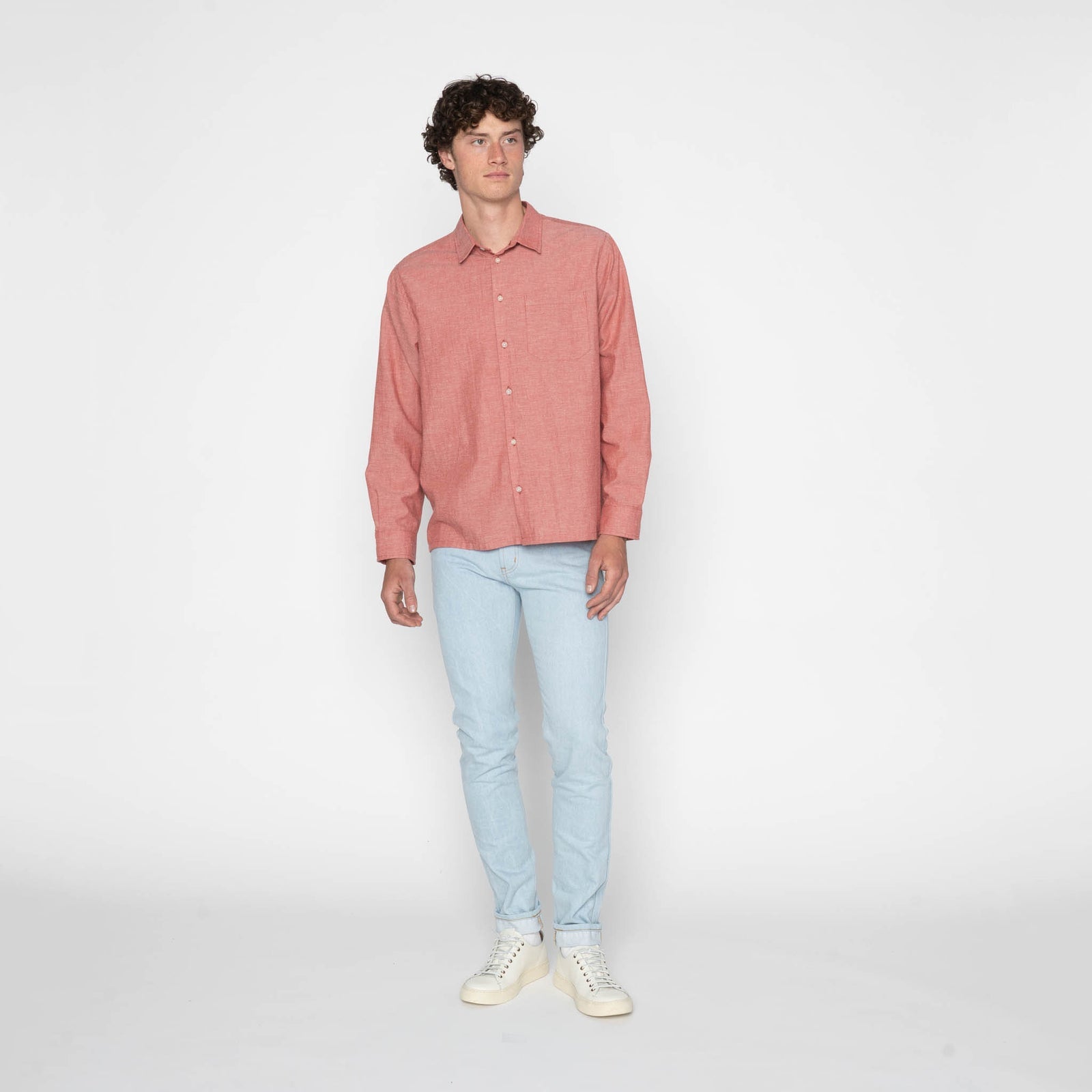 True Shirt in Red Selvedge Chambray
