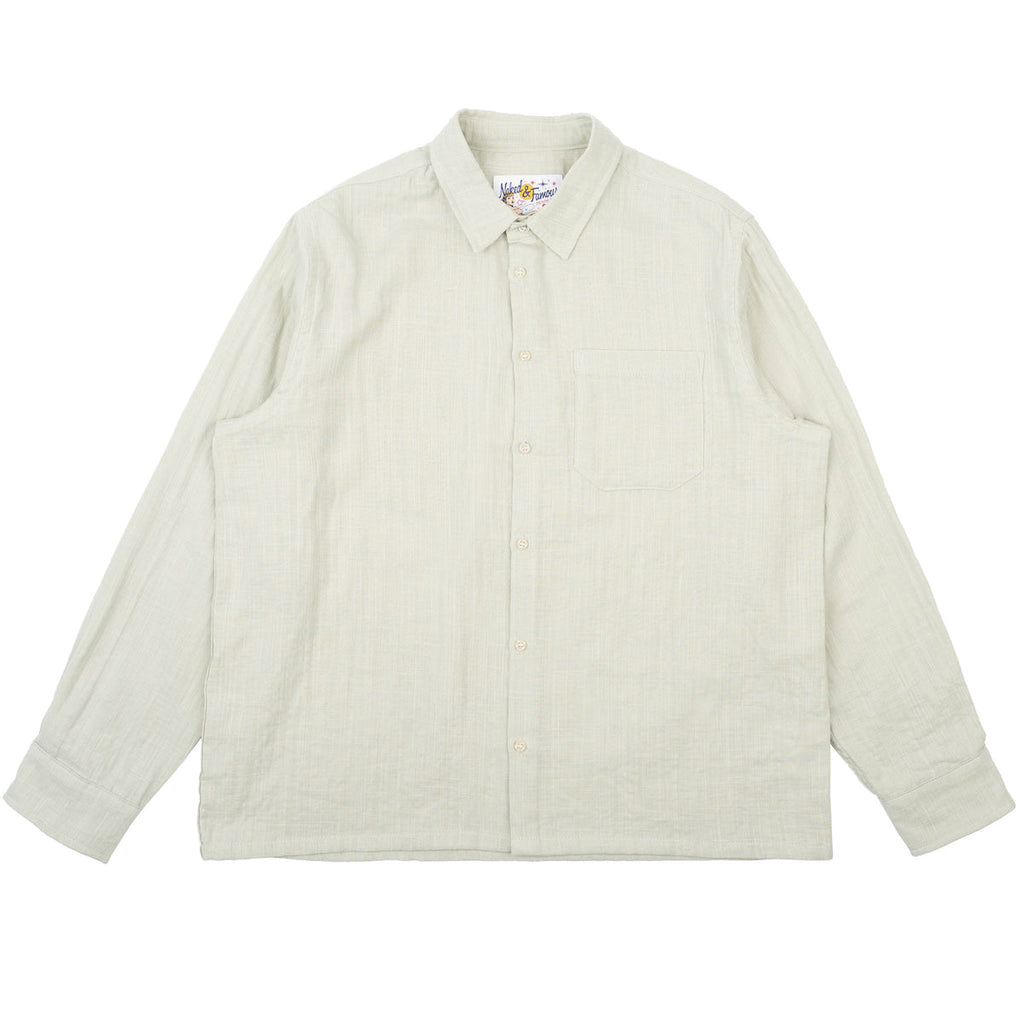 True Shirt in Mint Double Weave Slub Gauze