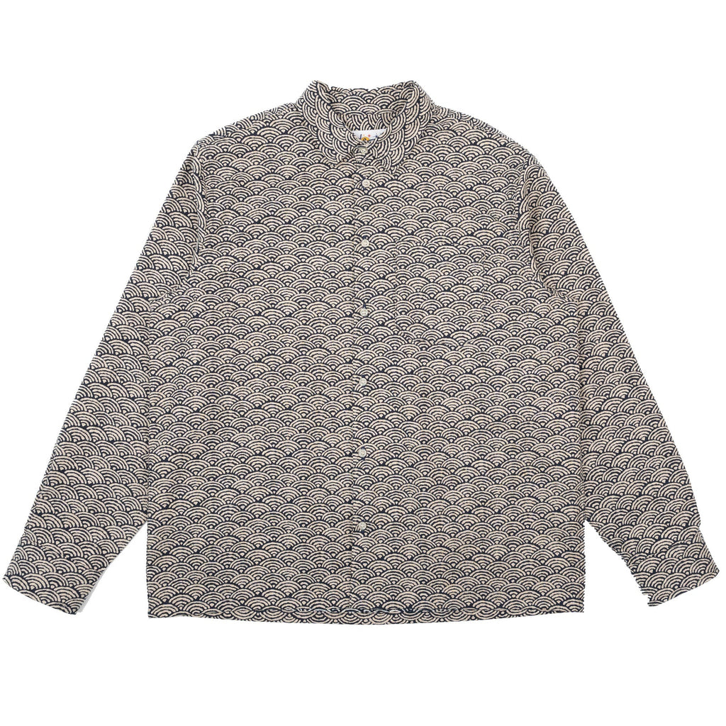 True Shirt in Indigo Seigaiha Waves