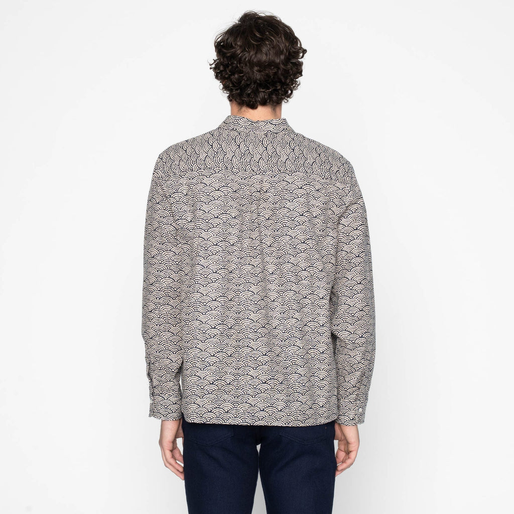 True Shirt in Indigo Seigaiha Waves