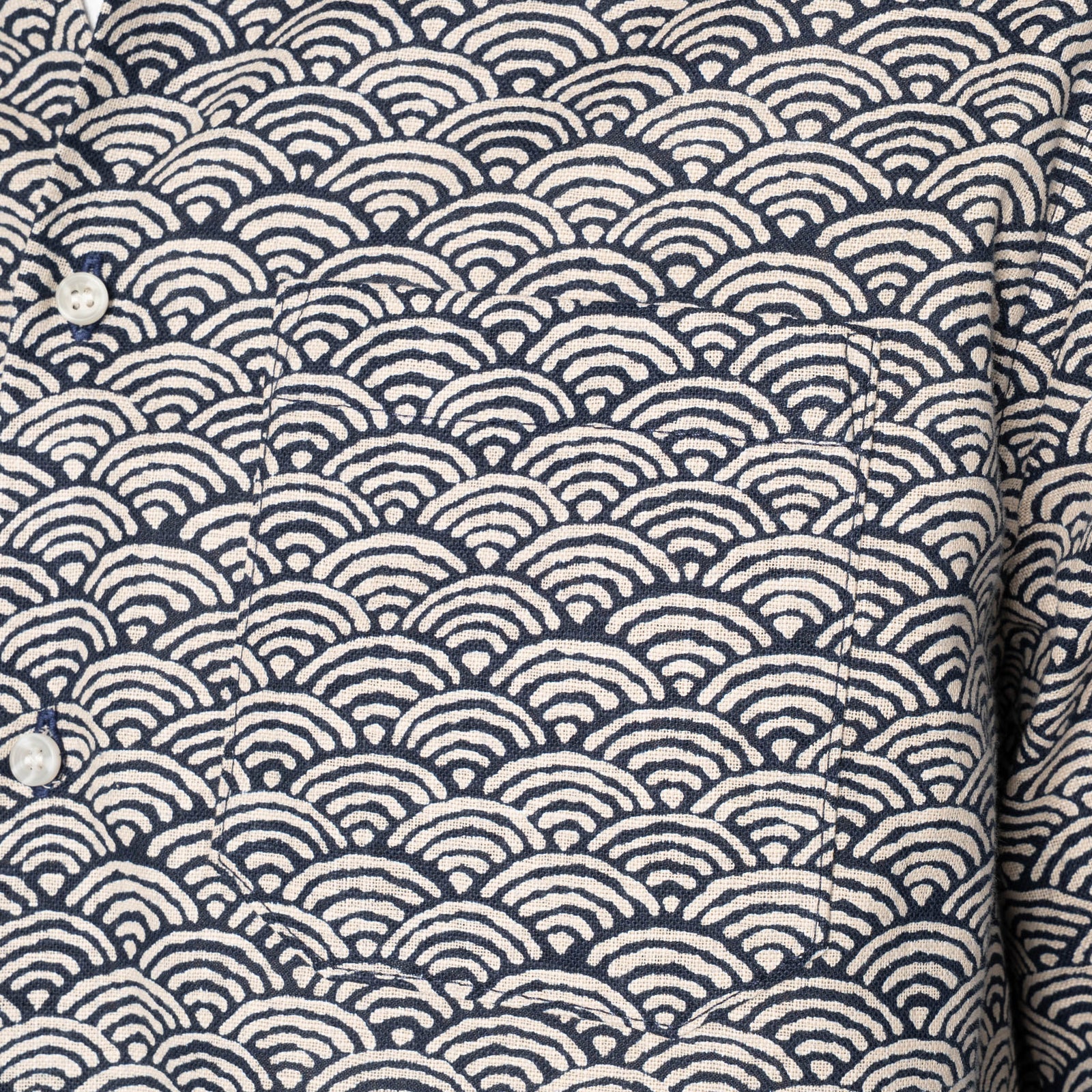 True Shirt in Indigo Seigaiha Waves
