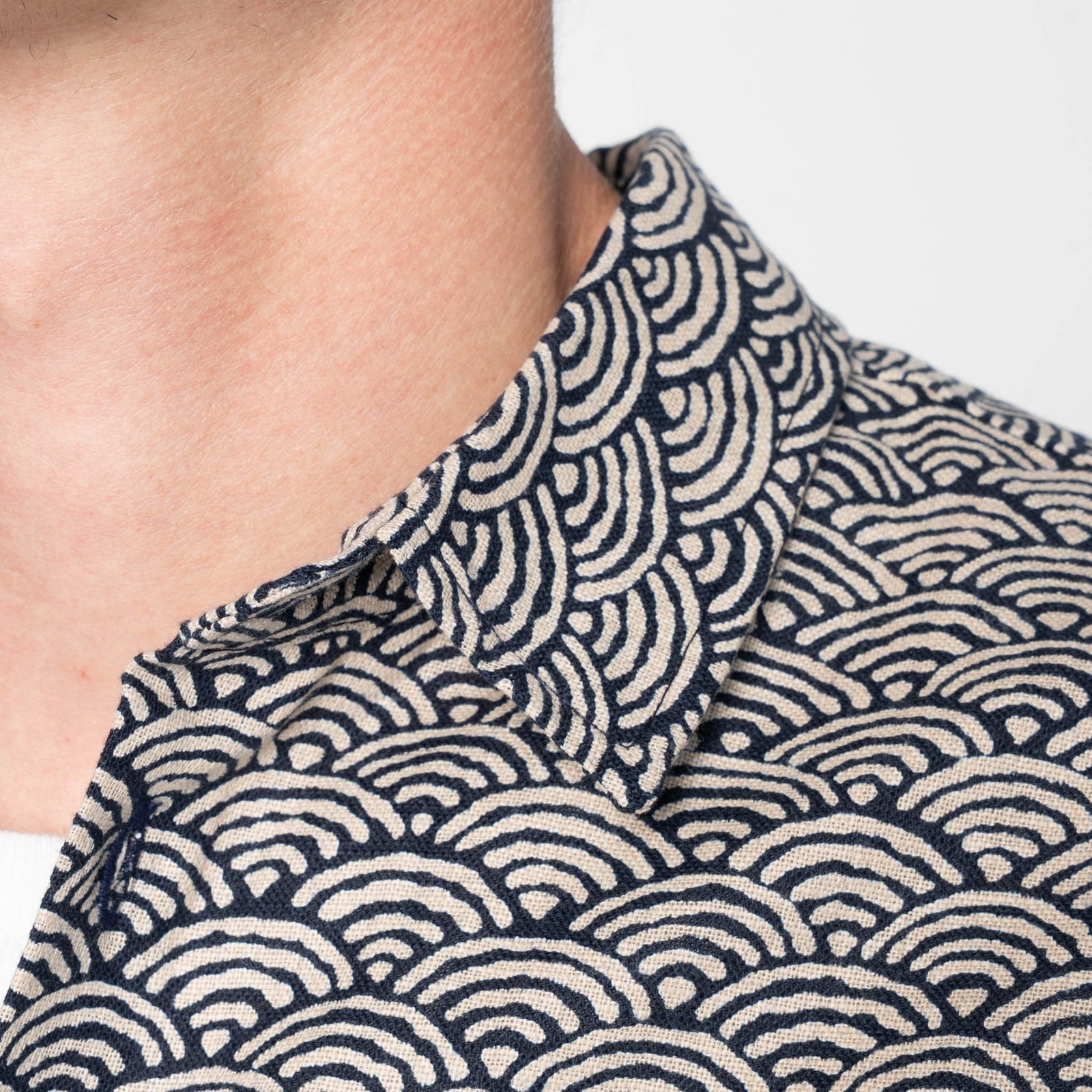 True Shirt in Indigo Seigaiha Waves