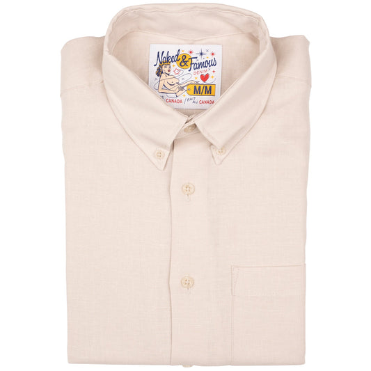 Easy Shirt in Ecru French Linen Five Canvas