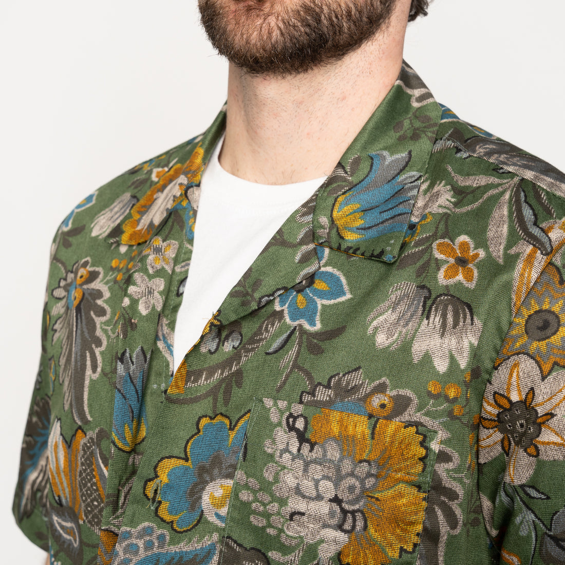 Aloha Shirt in Vintage Pique Green