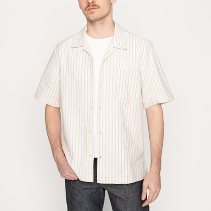 Aloha Shirt in Ecru Striped Oxford