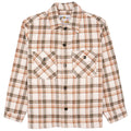 Over Shirt in Beige Triple Yarn Twill Check Brush