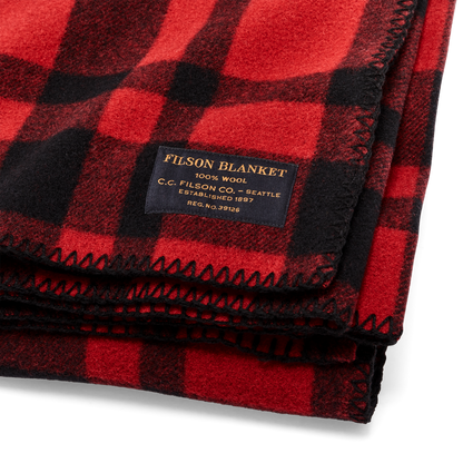 Mackinaw Wool Blanket in Red Black Heritage Plaid