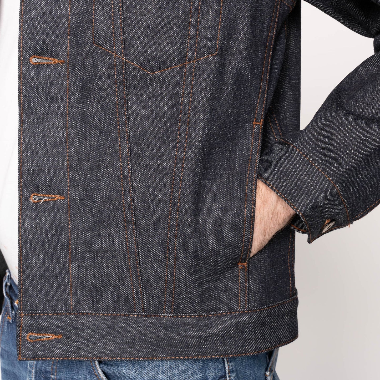 Denim Jacket in Love & Peace Selvedge