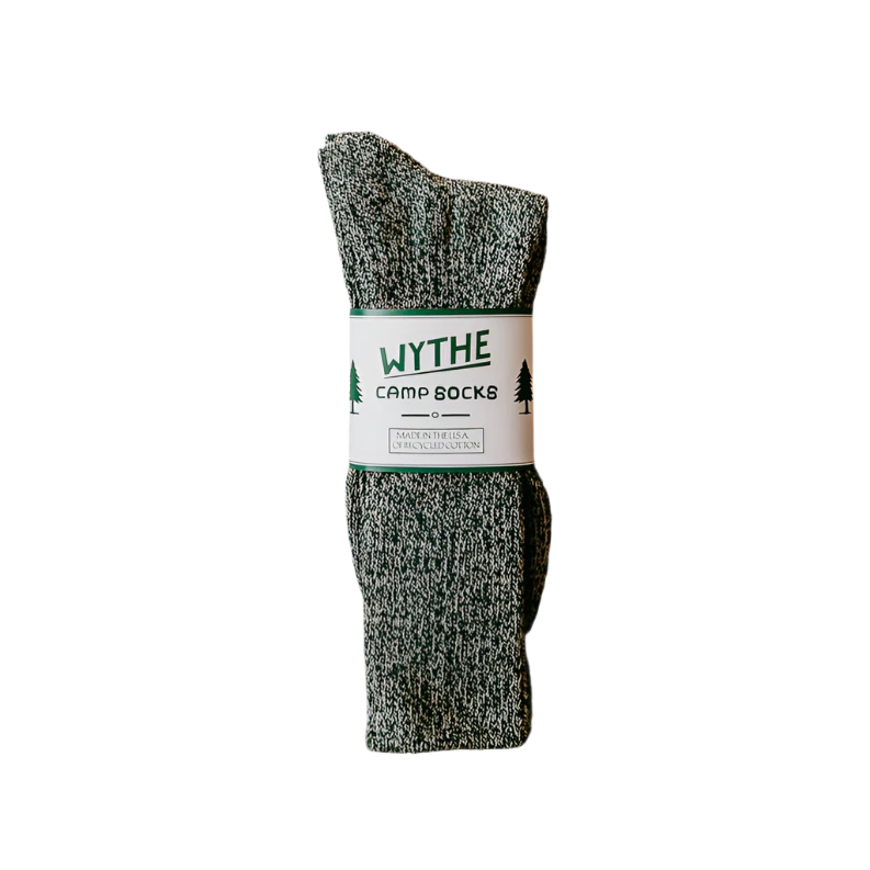 Recycled Cotton Camp Sock in Evergreen Melange