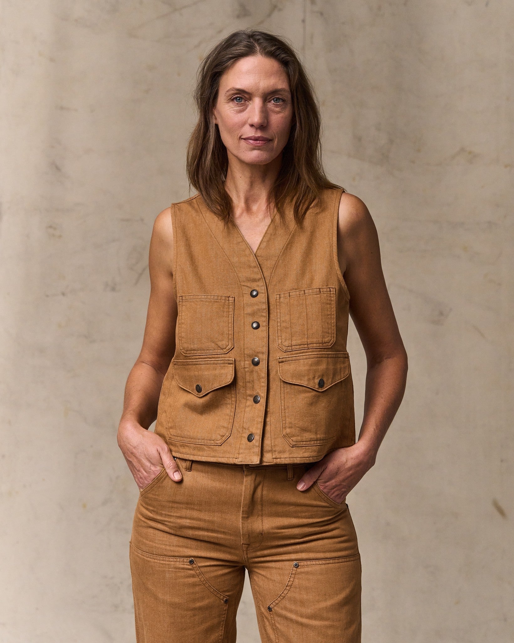 Archive Cruiser Vest in Harvest Tan