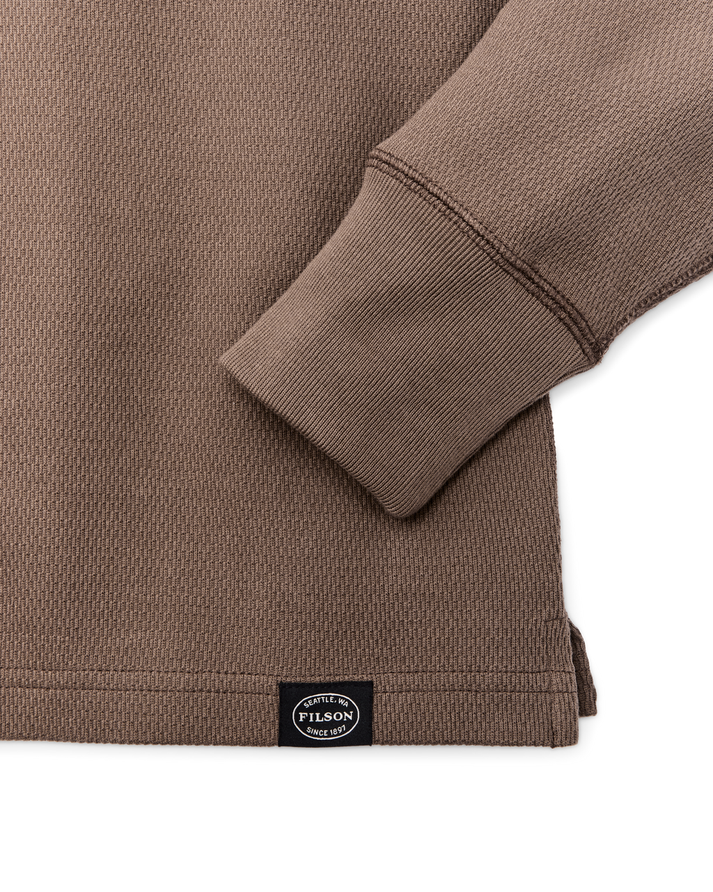 Waffle Knit Henley in Brown