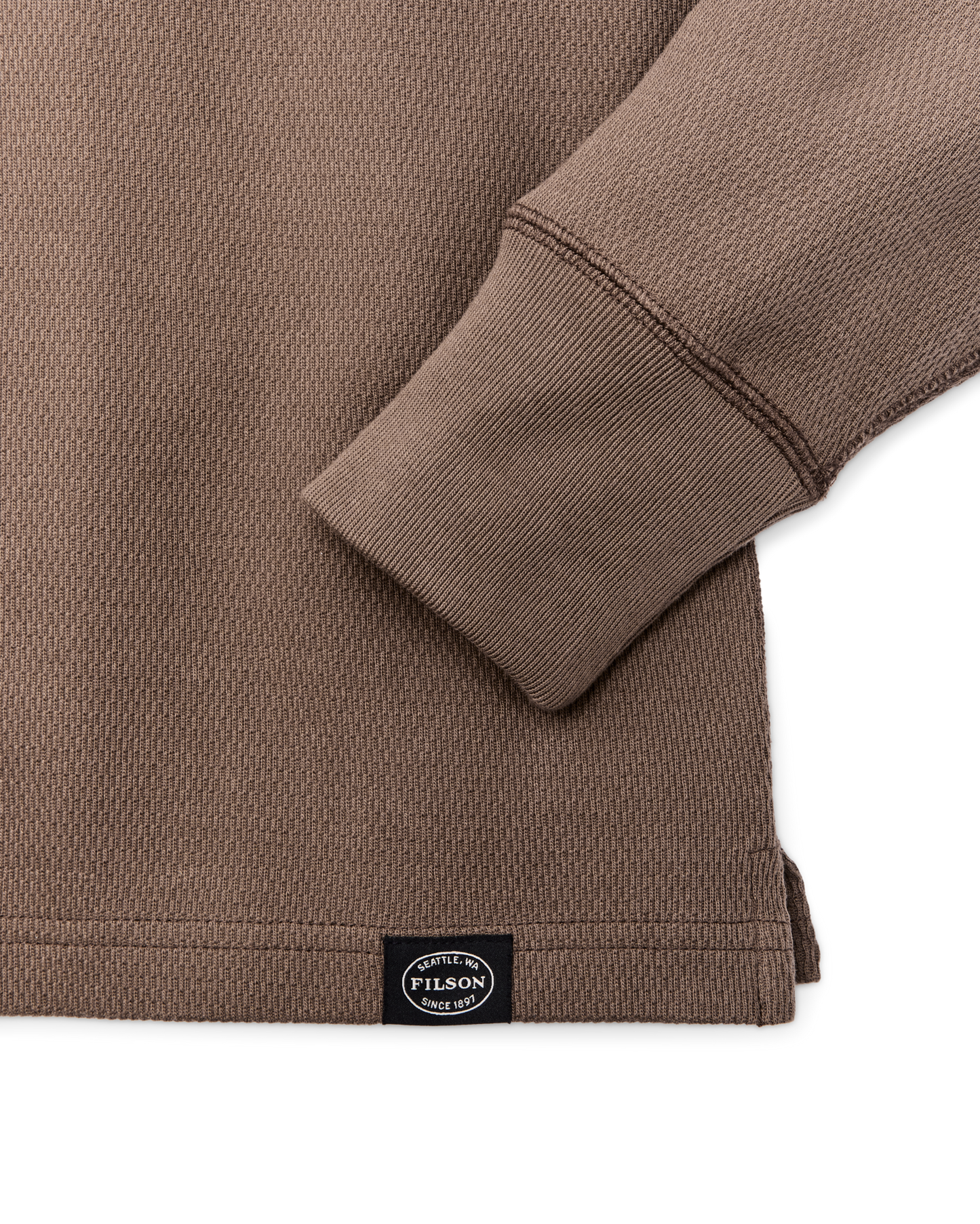 Waffle Knit Henley in Brown