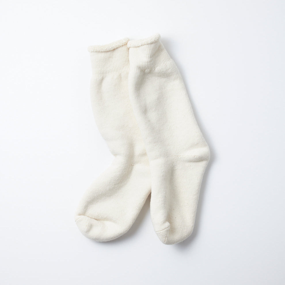 Double Face Crew Socks in Ivory