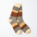 Check & Step Socks in Black