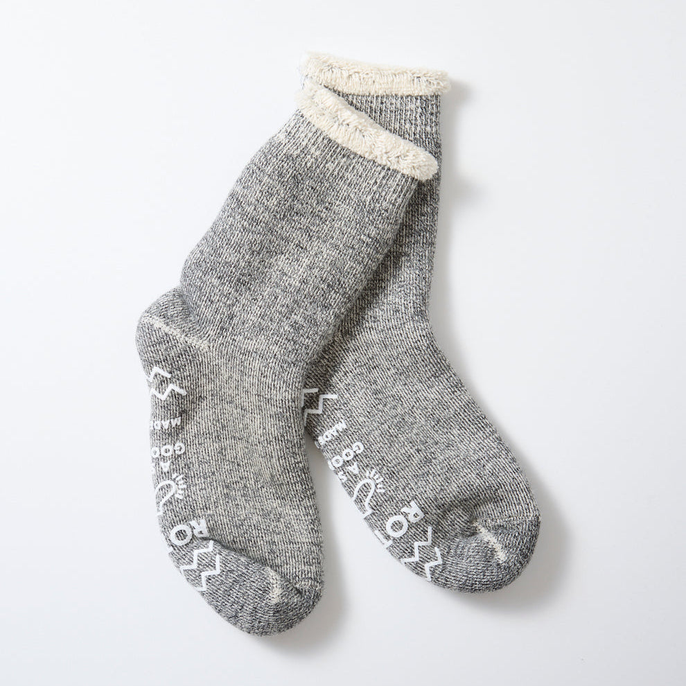 Double Face Room Socks in Charcoal Shaggy Pile