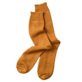 Cotton Waffle Crew Socks in Dark Yellow