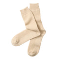 Cotton Waffle Crew Socks in Raw Beige