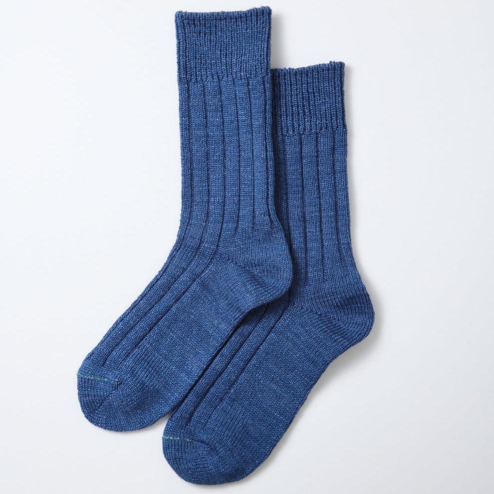 Organic Cotton Indigo Tone Socks in Light Denim