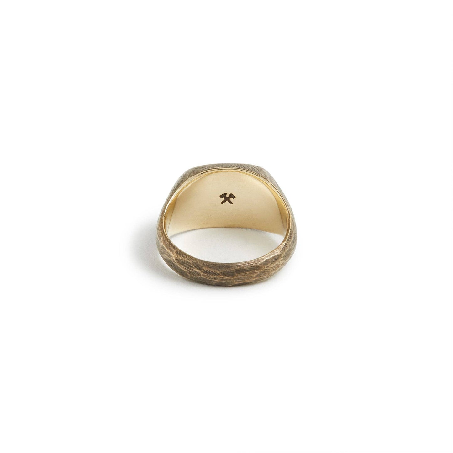 Signet Ring in Work Patina Brass