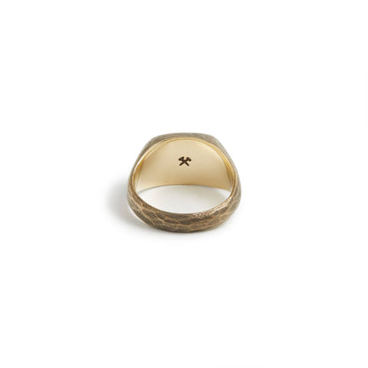 Signet Ring in Work Patina Brass